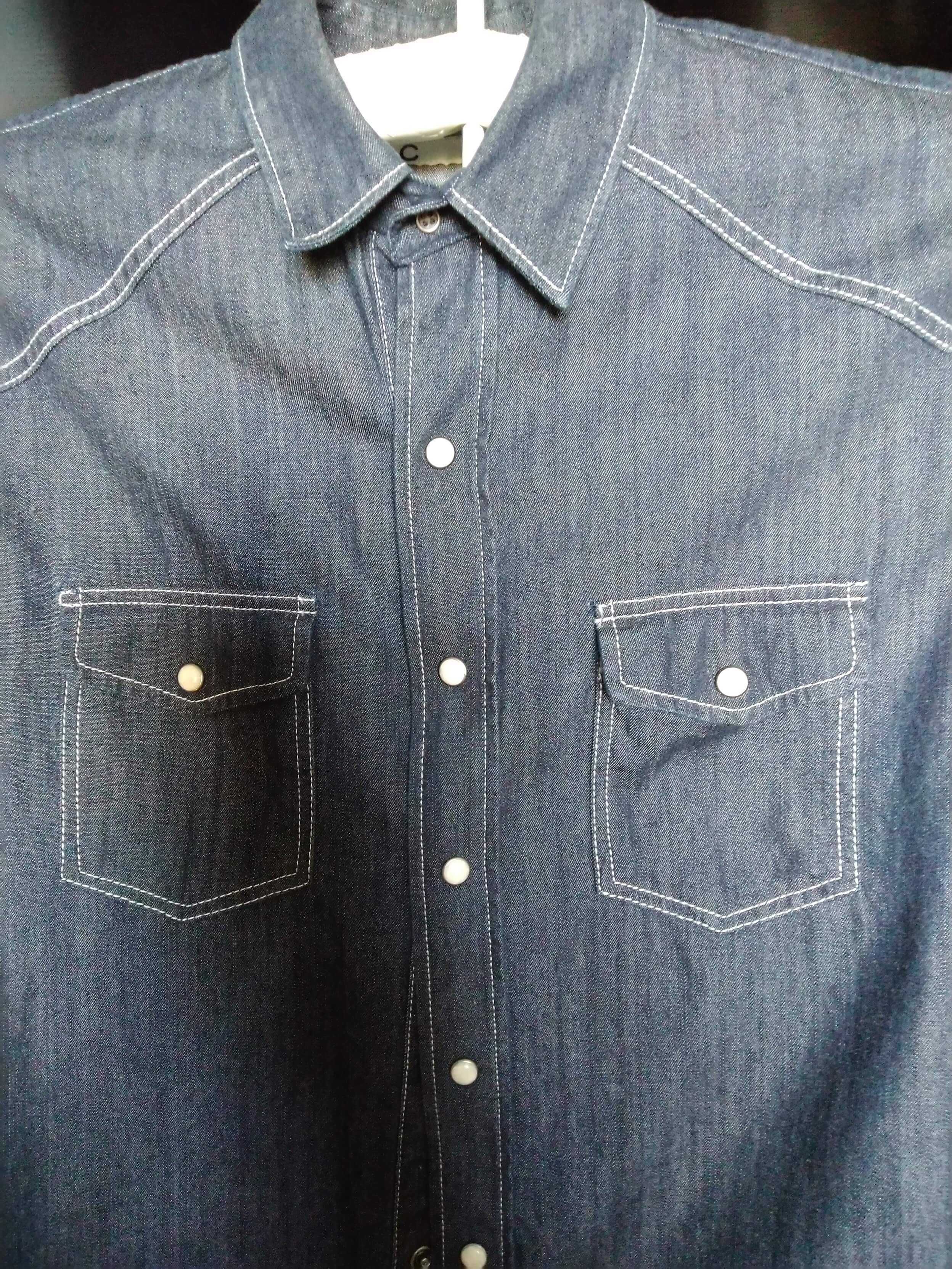 męska koszula Cubus rozm. M (102) napy, regularna, kolor jeans