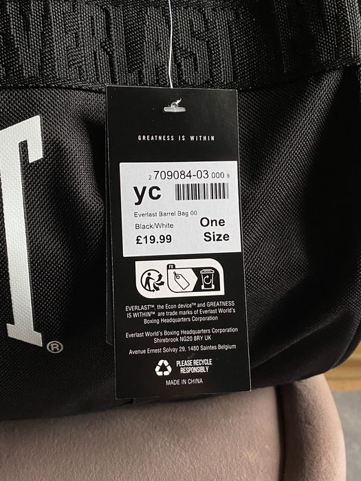 Everlast оригінал нова сумка для зала тренувань спортивна велика чорна