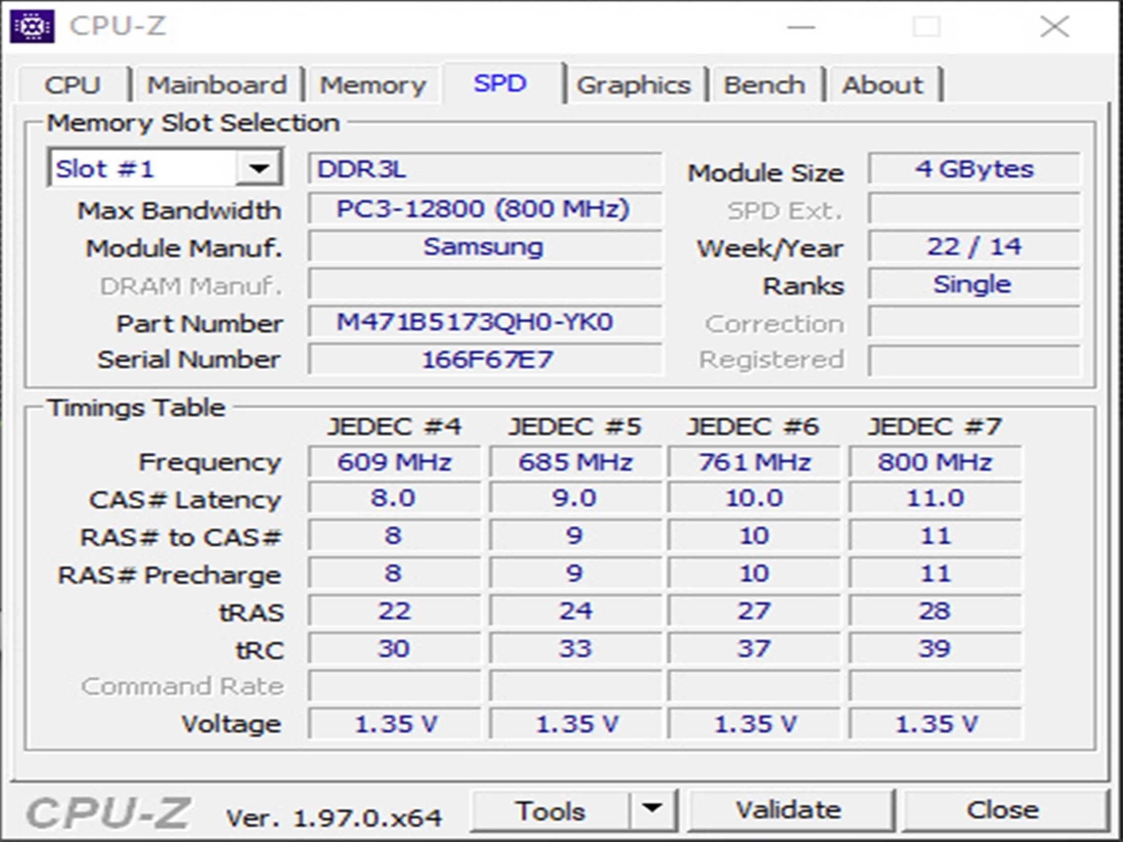DDR3 8GB 12800 Samsung L