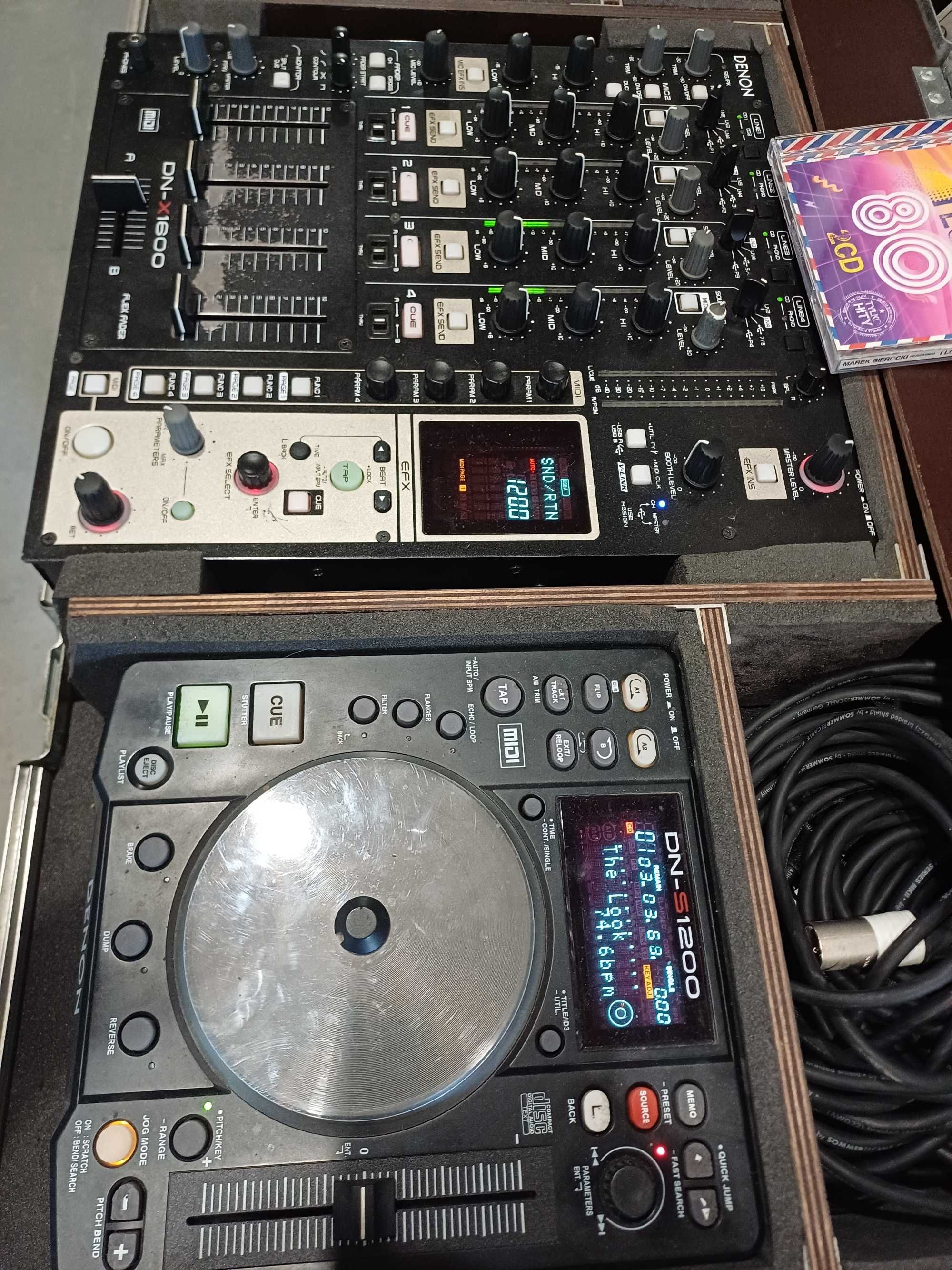 Konsola Dj  2xDenon DN-S1200 + Mixer Denon DN-X1600 + case