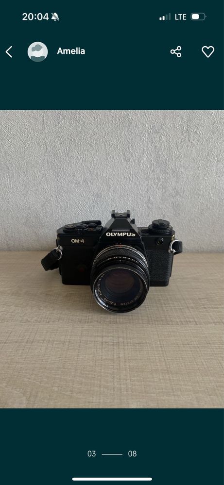 Aparat analogowy OLYMPUS OM 4 + obiektyw zuiko 1:1,8 1=50 mm