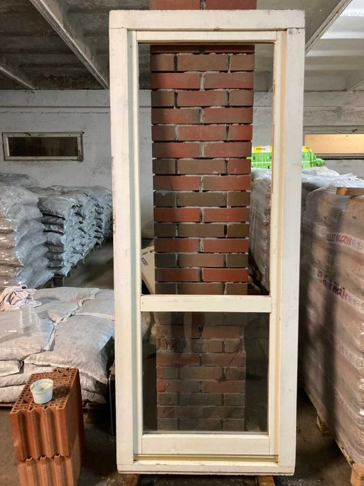 Drzwi balkonowe 900mm x 2300mm białe, dwuszybowe, Stolbud Grybów