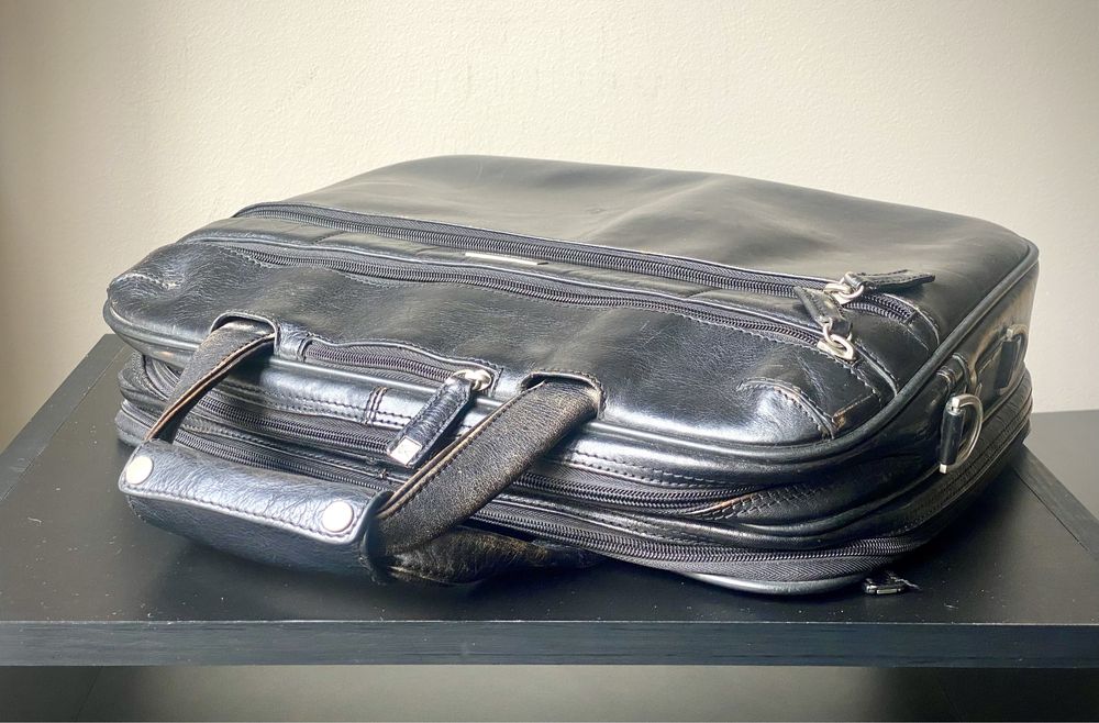 Duza Torba Teczka Elegancka Skora Laptop Laptopa Pojemna Unisex