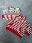 Bluza w czerwono-szare paski
