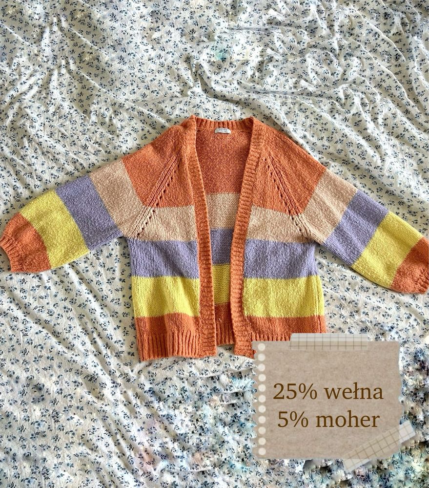 sweterek w paski z dodatkiem welny i moheru