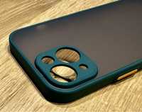 Etui matowe silikonowe iPhone 15 ciemnozielone