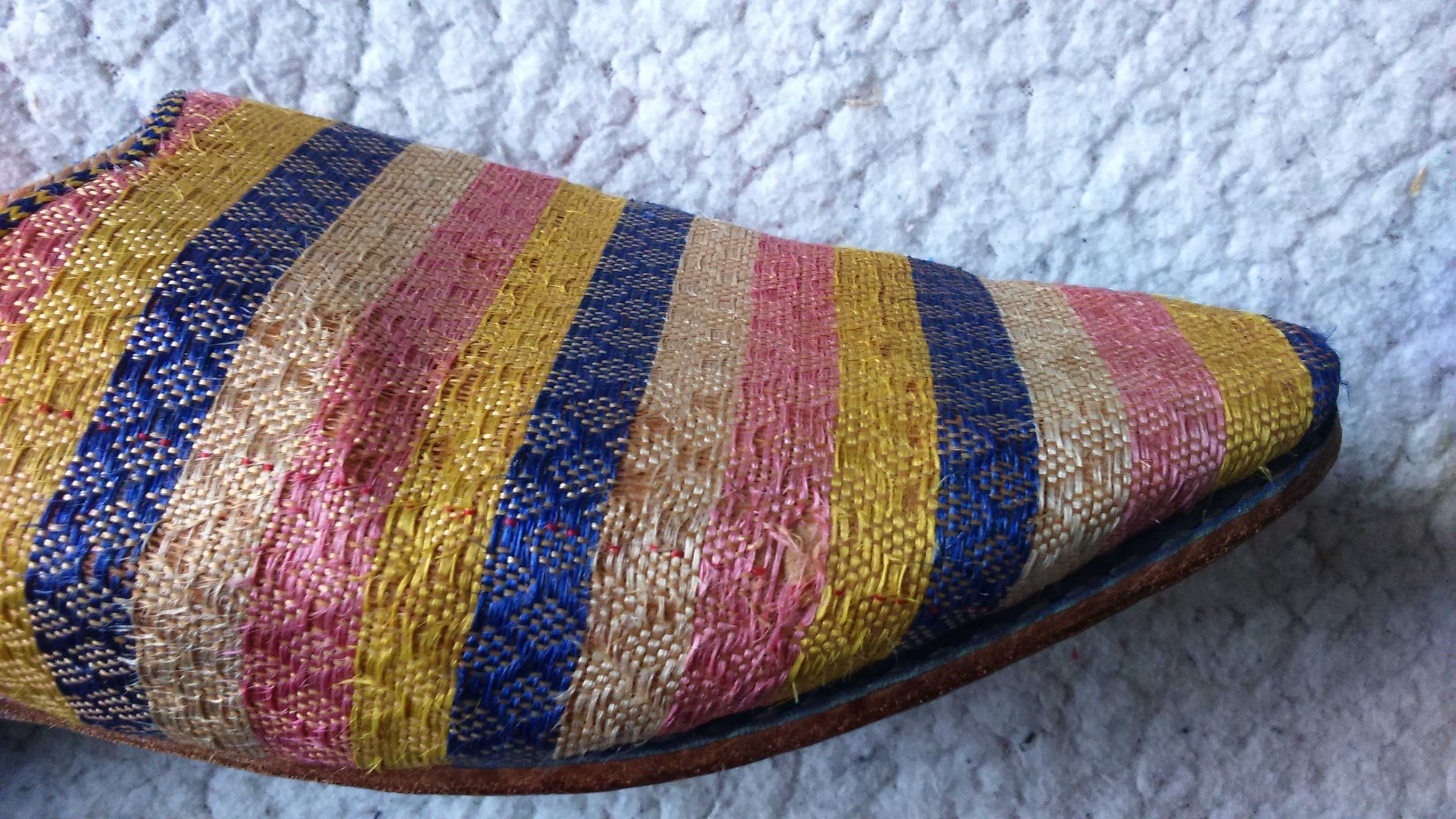 Шльопанці  мюлі шкіра / шовк Мароканські бабуші   KILIM Babouches