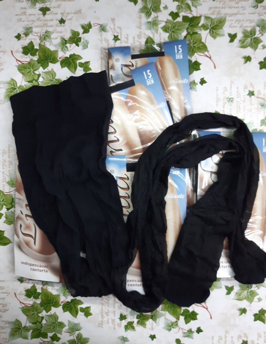 5 pares collants XL , cor preto