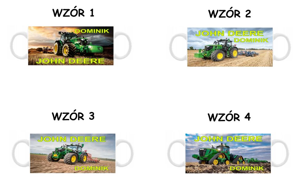 Kubek z nadrukiem John Deere, różne wzory + imię