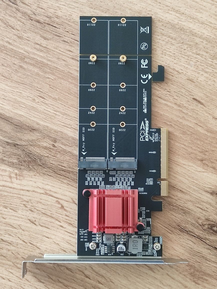 Dwa adaptery AXAGON PCEM2-ND PCIe 2x NVMe M.2