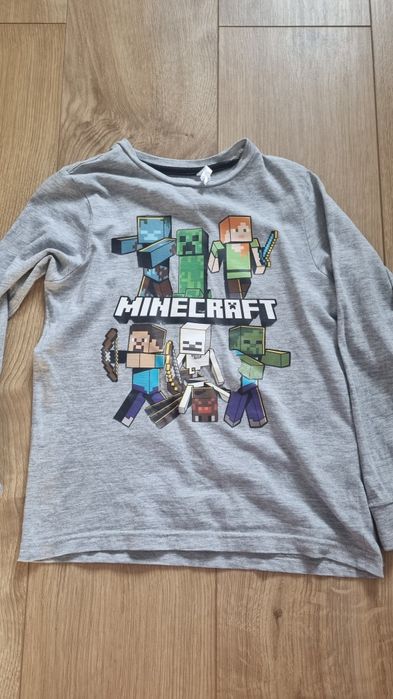 33. Bluzka z długim rękawem szara Minecraft r. 128