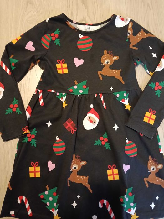 Sukienka świąteczna 110/116 h&m