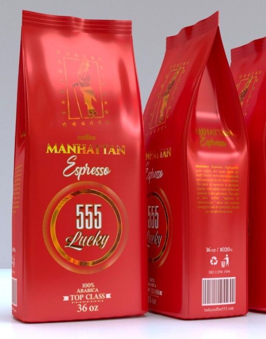 Кофе в зернах "Lucky 555 Manhattan Espresso" (Манхеттен Эспрессо)1020г