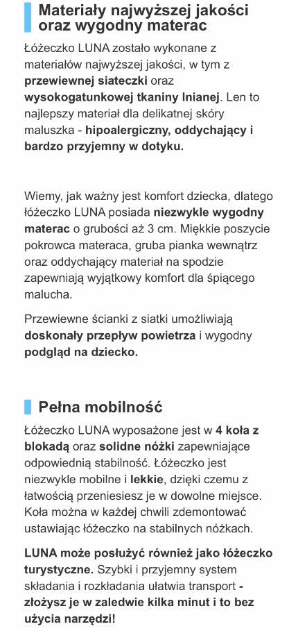 Łóżeczko dostawne wysyłka