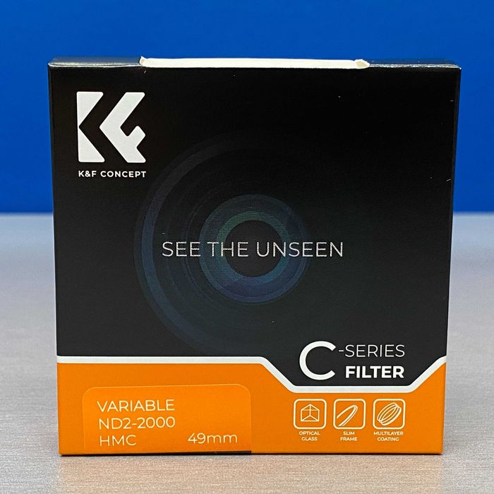 K&F Concept ND2-2000 Slim 49mm (Filtro ND Variável) - SELADO