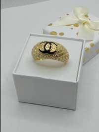 Złoty pierścionek cyrkonie Chanel, złoto 585 r.21