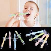 Силиконовая зубная щетка с ограничителем для детей