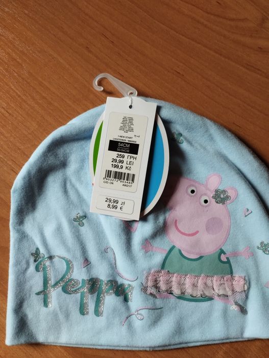 Nowa czapeczka dla dziewczynki Świnka Peppa, rozmiar 54