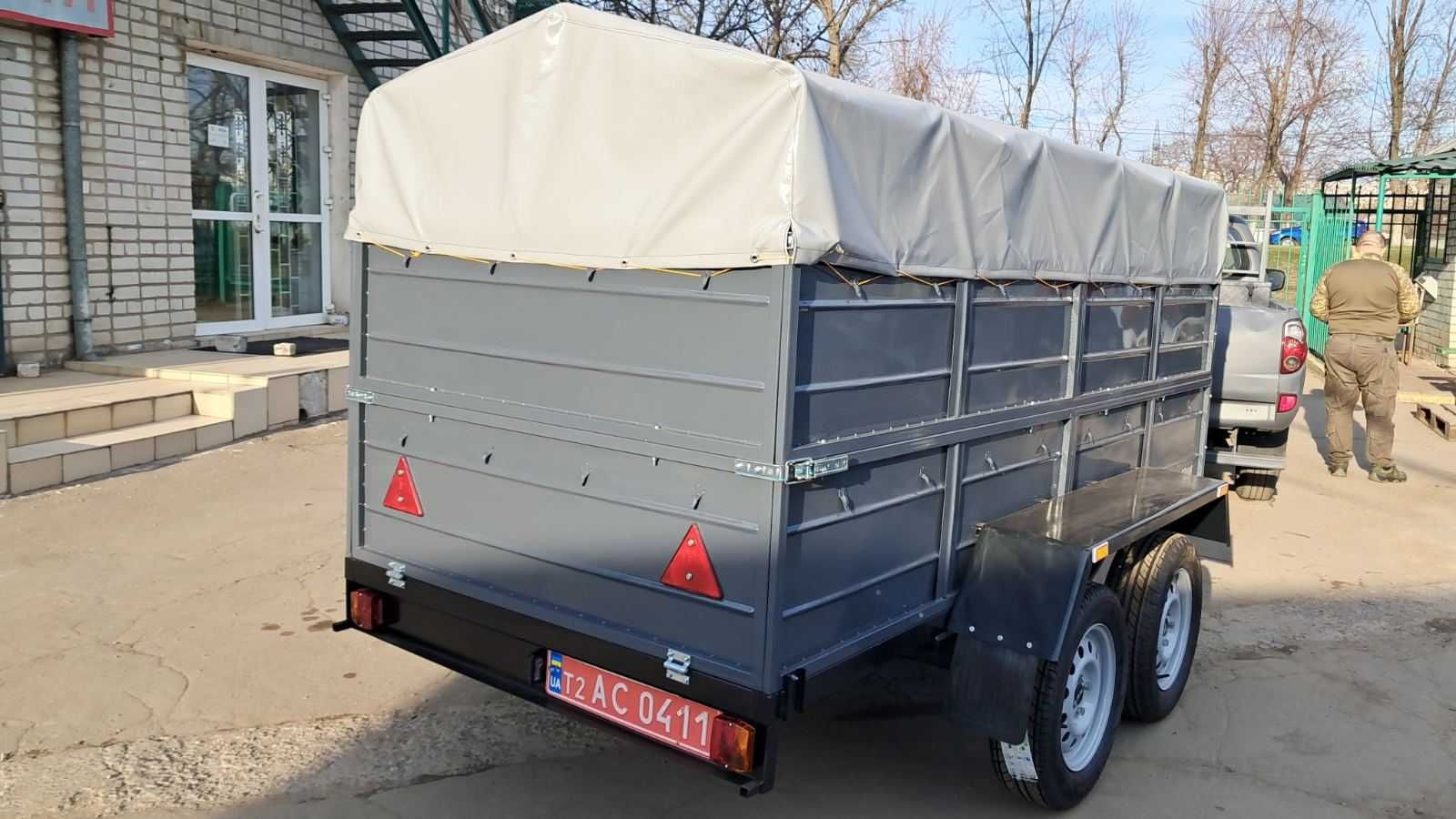 Прицеп Двухосный 2500 с усиленным бортом Тент Евро-фура в  ПОДАРОК