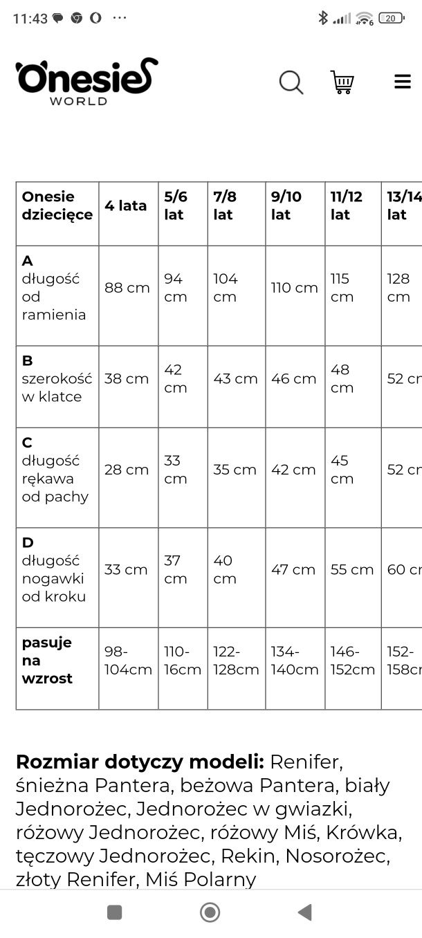 Kigurumi/piżama dziewczęca/kostium unicorm/jednorożec rozm. ok. 122/12