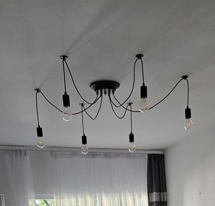 Żyrandol pająk czarny