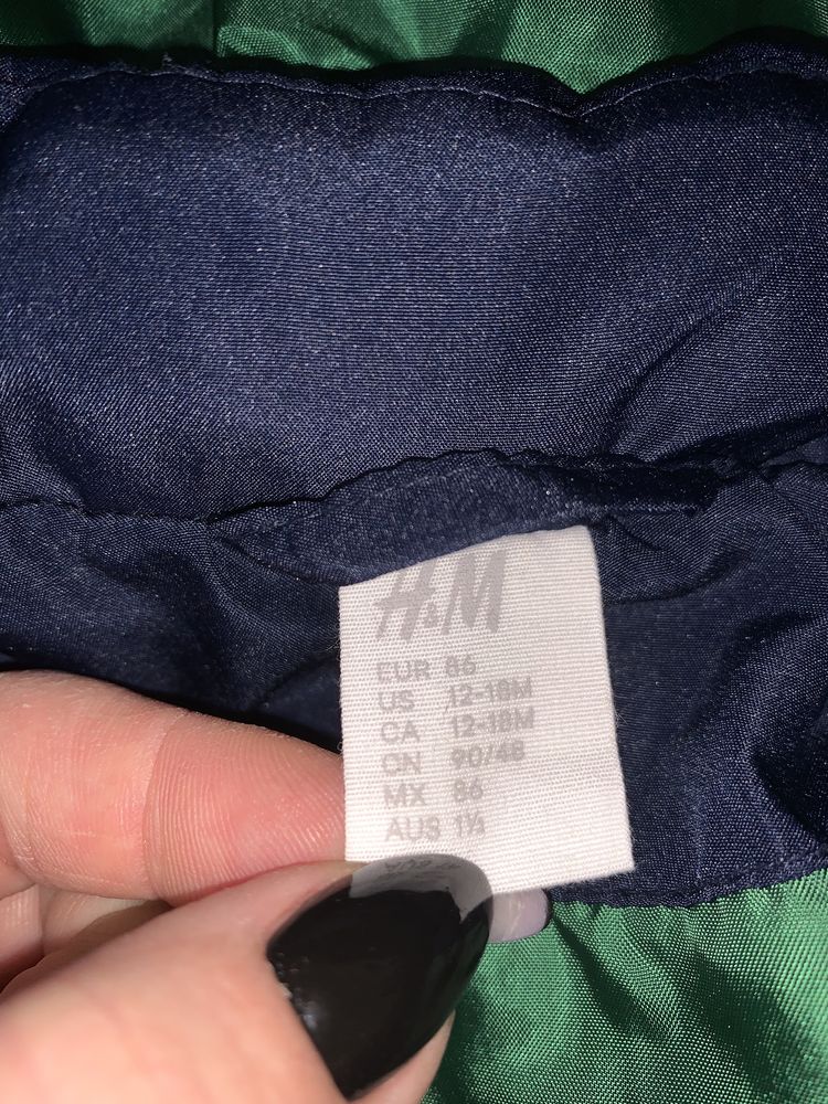 Kurtka puchowa H&M rozmiar 86 + skarpetki antyposlizgowe gratis