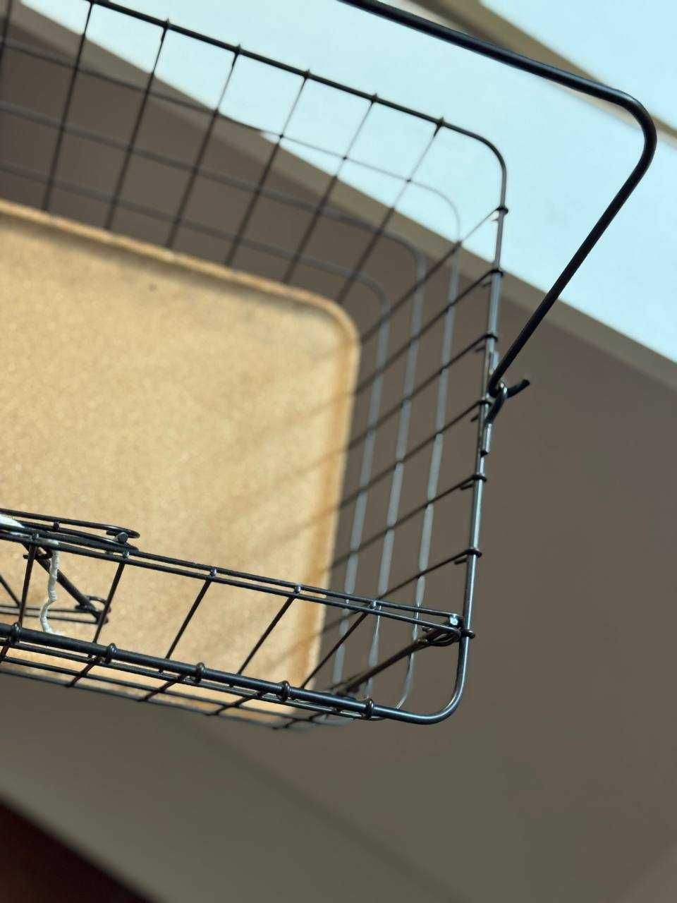 IKEA PLEJA 21823 Metalowy Koszyk Organizer Biurko Czarny Korek | NOWY