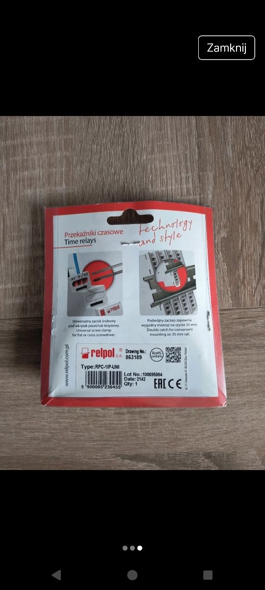 Przekaźnik czasowy 1P 1sek-10dni 12-240V AC/DC 50/60 Hz praca cykliczn