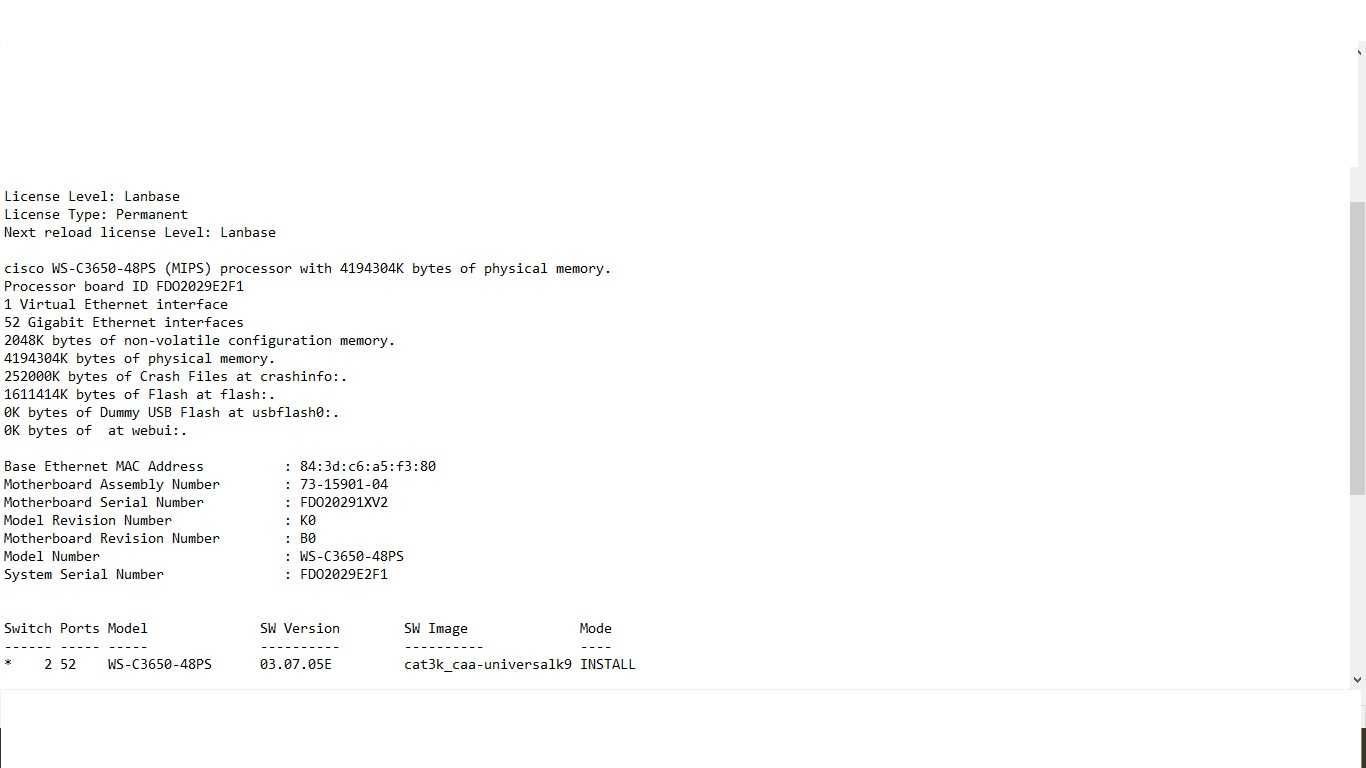 48POE+ Коммутаторы Cisco Catalyst WS-C3650-48PS-L uplink 1G нал/безн