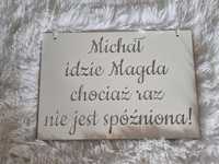 Tabliczka na ślub wesele Michał Magda