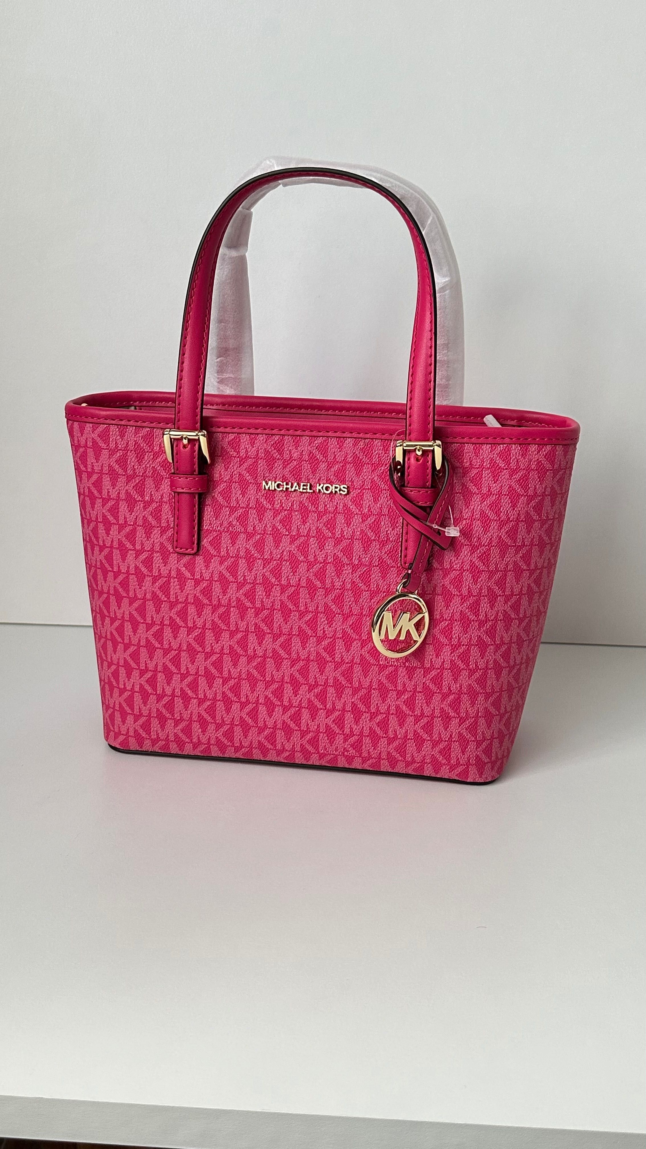 Рожевий маленький шоппер Jet Set Travel Small Pink Michael Kors