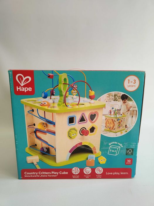 Hape kostka motoryczna edukacyjna przeplatanka zwierzątka E1810 A