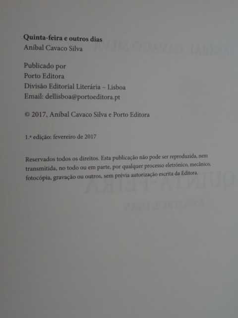 Quinta-feira e outros dias de Aníbal Cavaco Silva - 1ª Edição