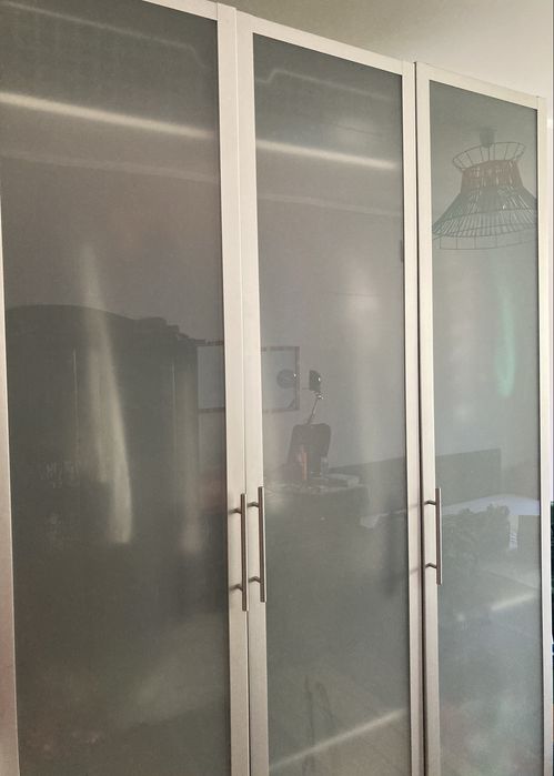 Drzwi Ikea do szafy pax aluminiumowa rama metal szkło - dostępne 3 szt