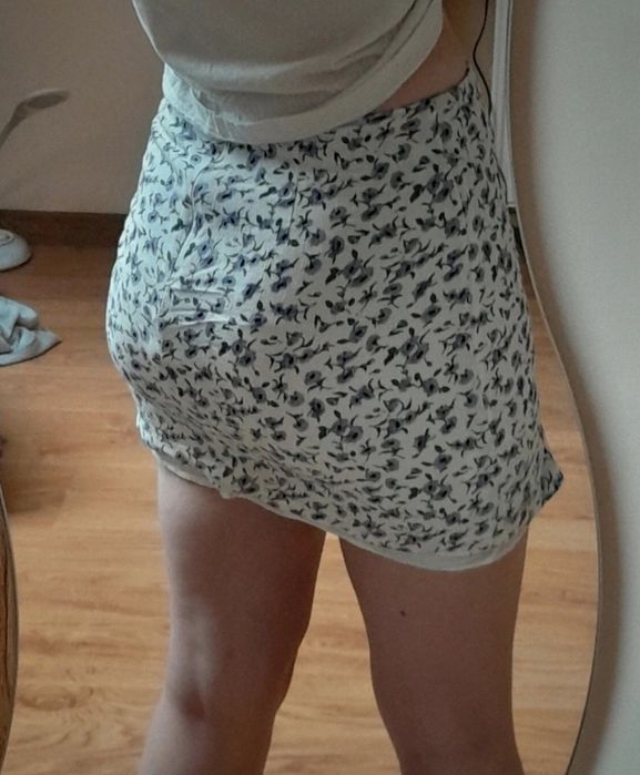 Krótka spódniczka mini w kwiatki | 100% wiskoza | wysyłka w 24h