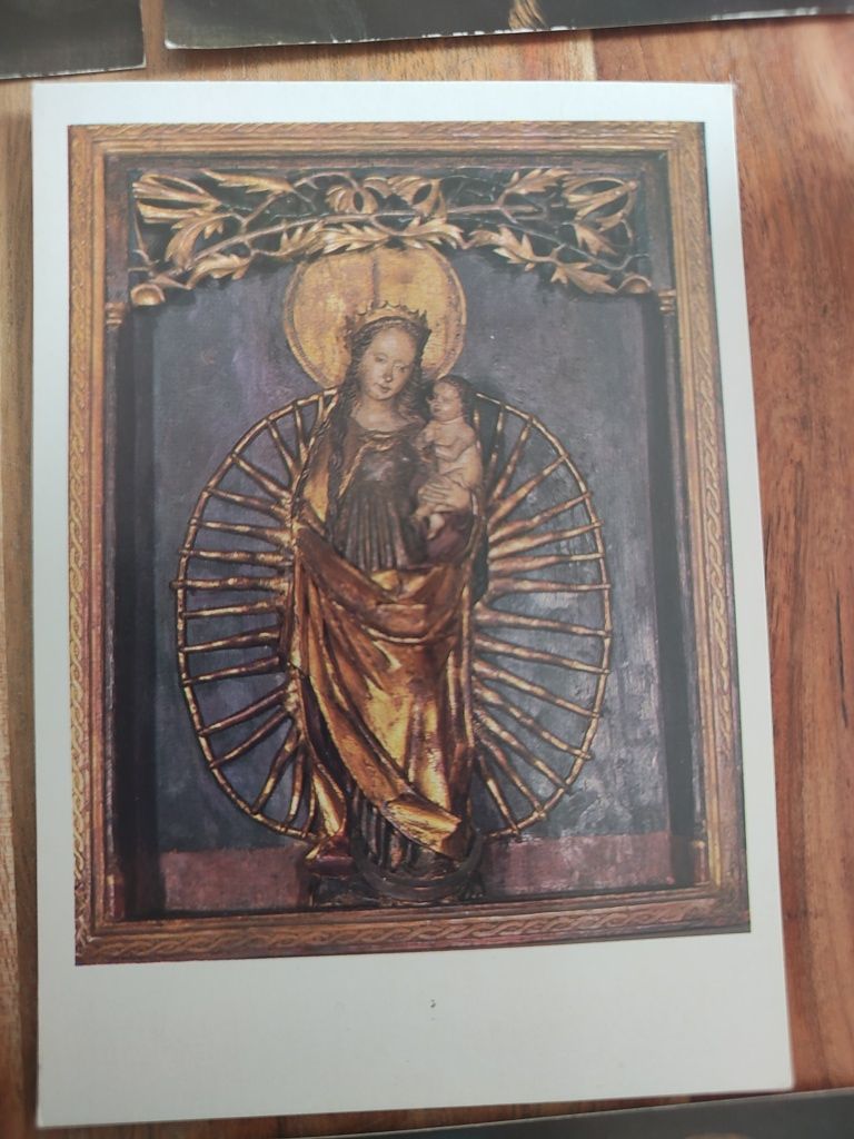 11 pocztówek przedstawiających Matkę Boską z Dzieciątkiem PRL vintage