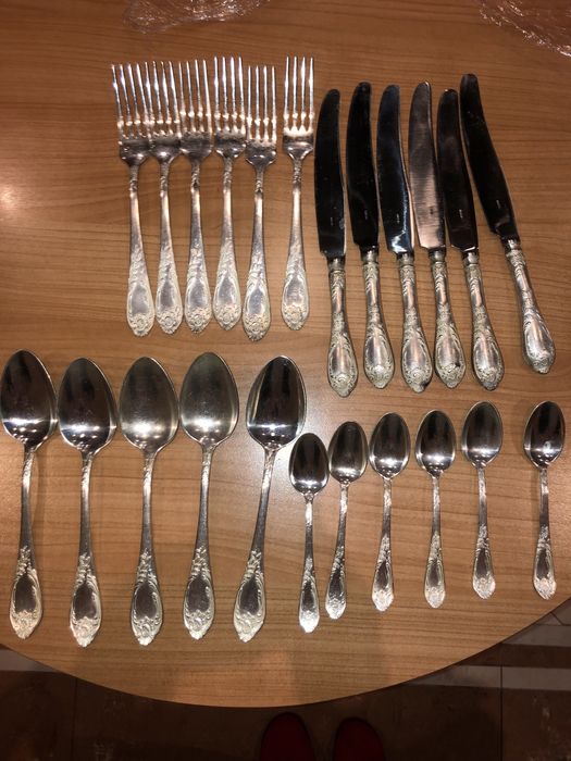 Zestaw sztućców Posrebrzanych