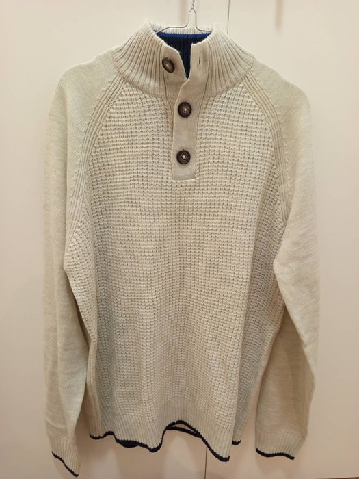 Sweter jasny, męski L z metką C&A