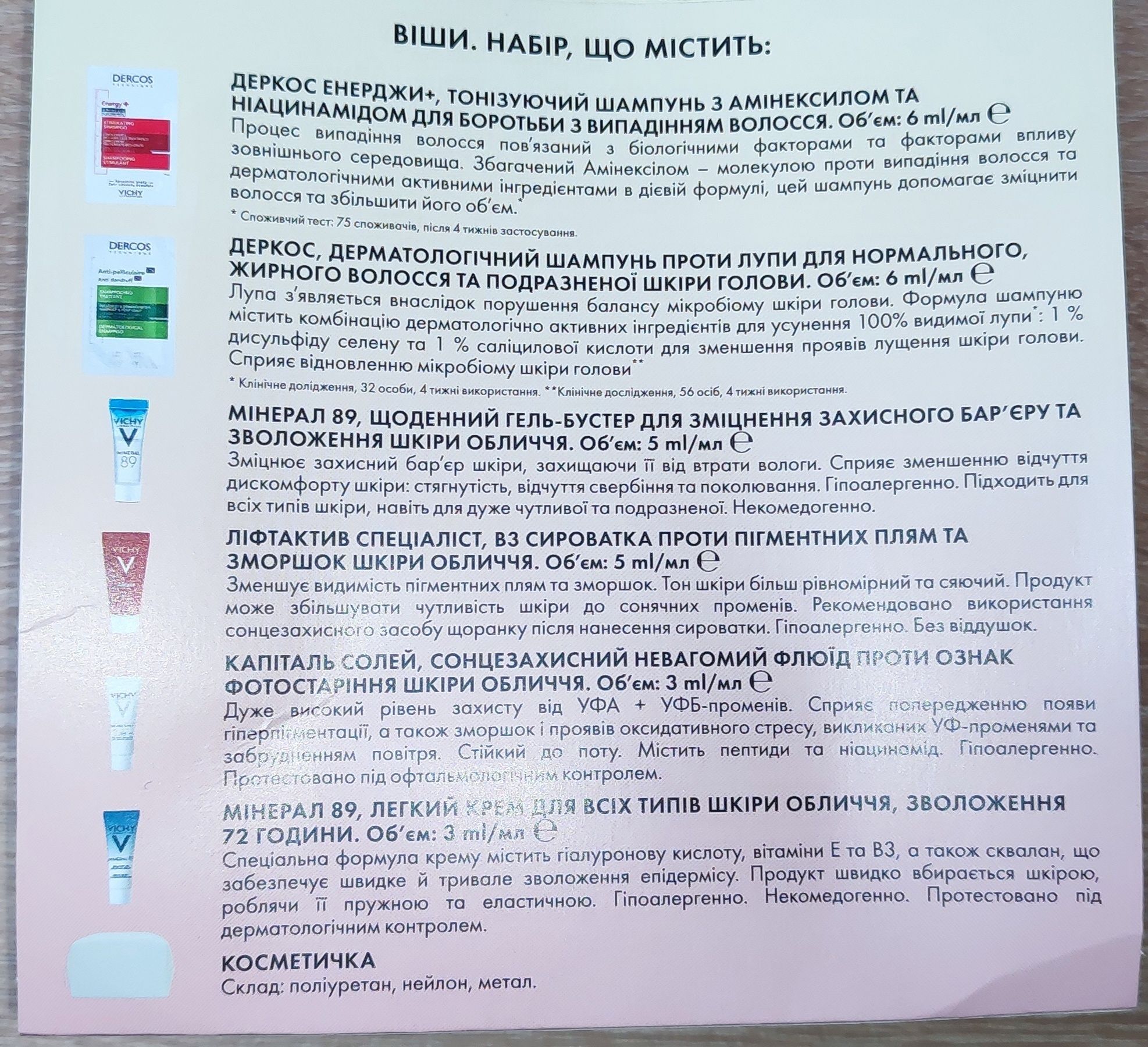 Косметичка Vichy зі зразками