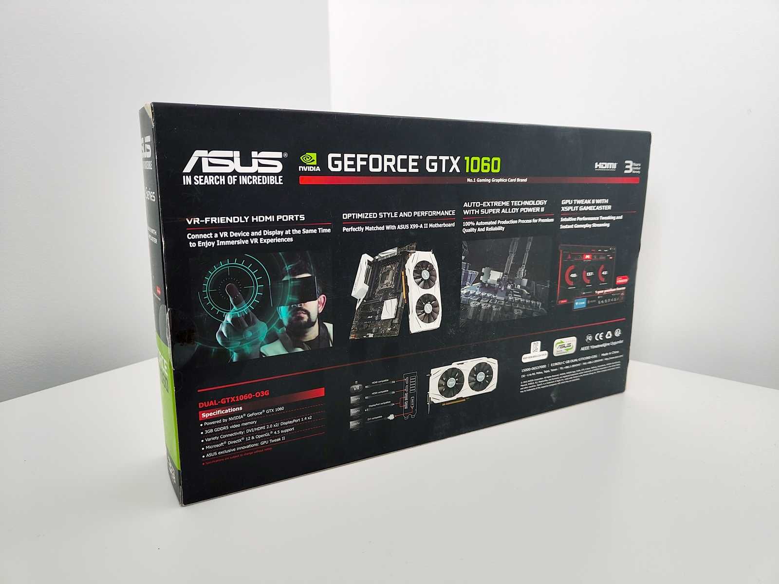 Karta graficzna ASUS GeForce GTX 1060 Dual OC 3GB GDDR5