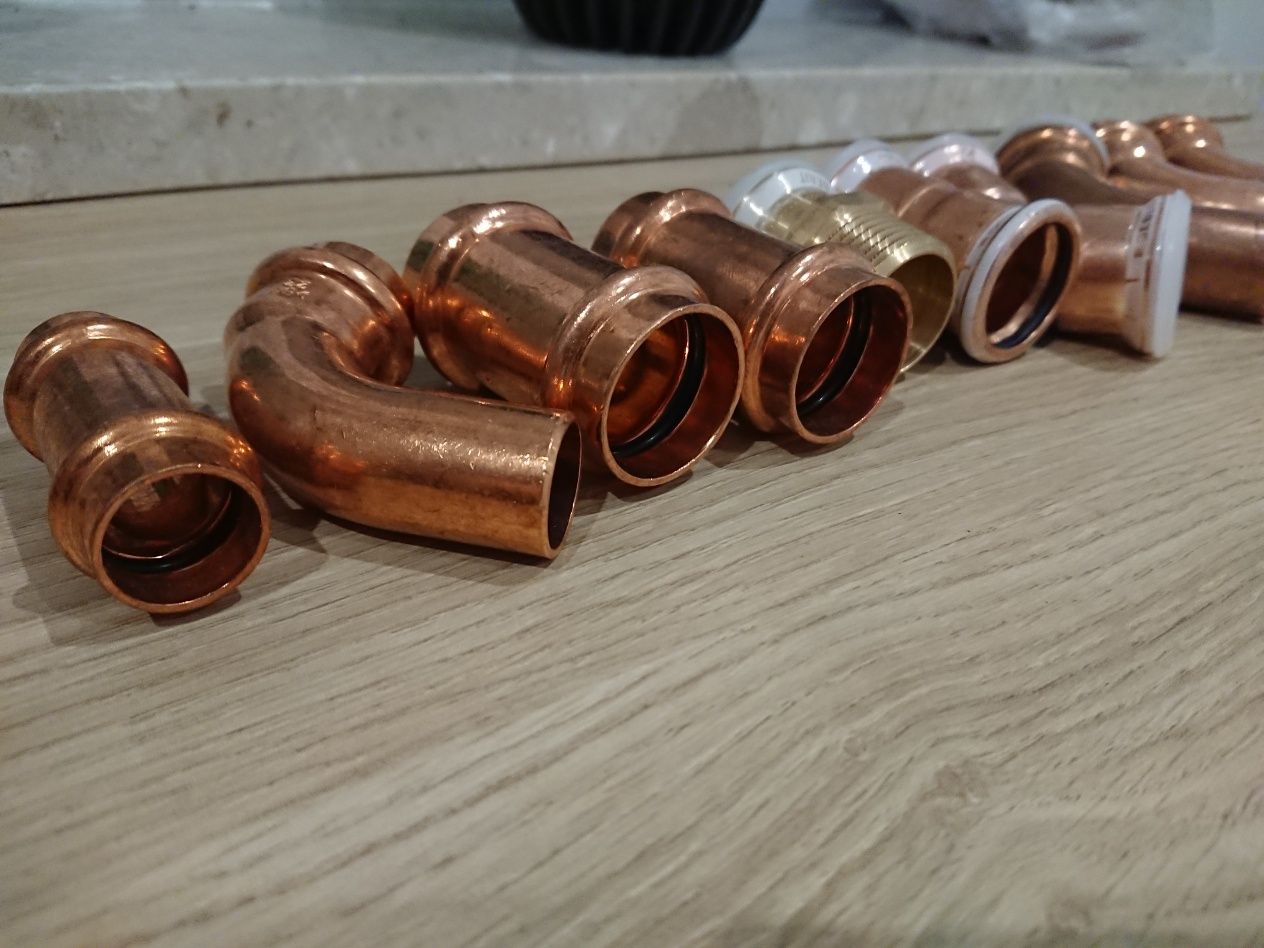 Kolana miedziane nypel złączki zaciskowe 28mm  22mm 18mm