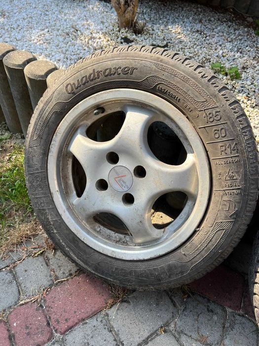 ALUFEGLI 14" 4x100 + opony kleber 185x60 renault, opel, lanos