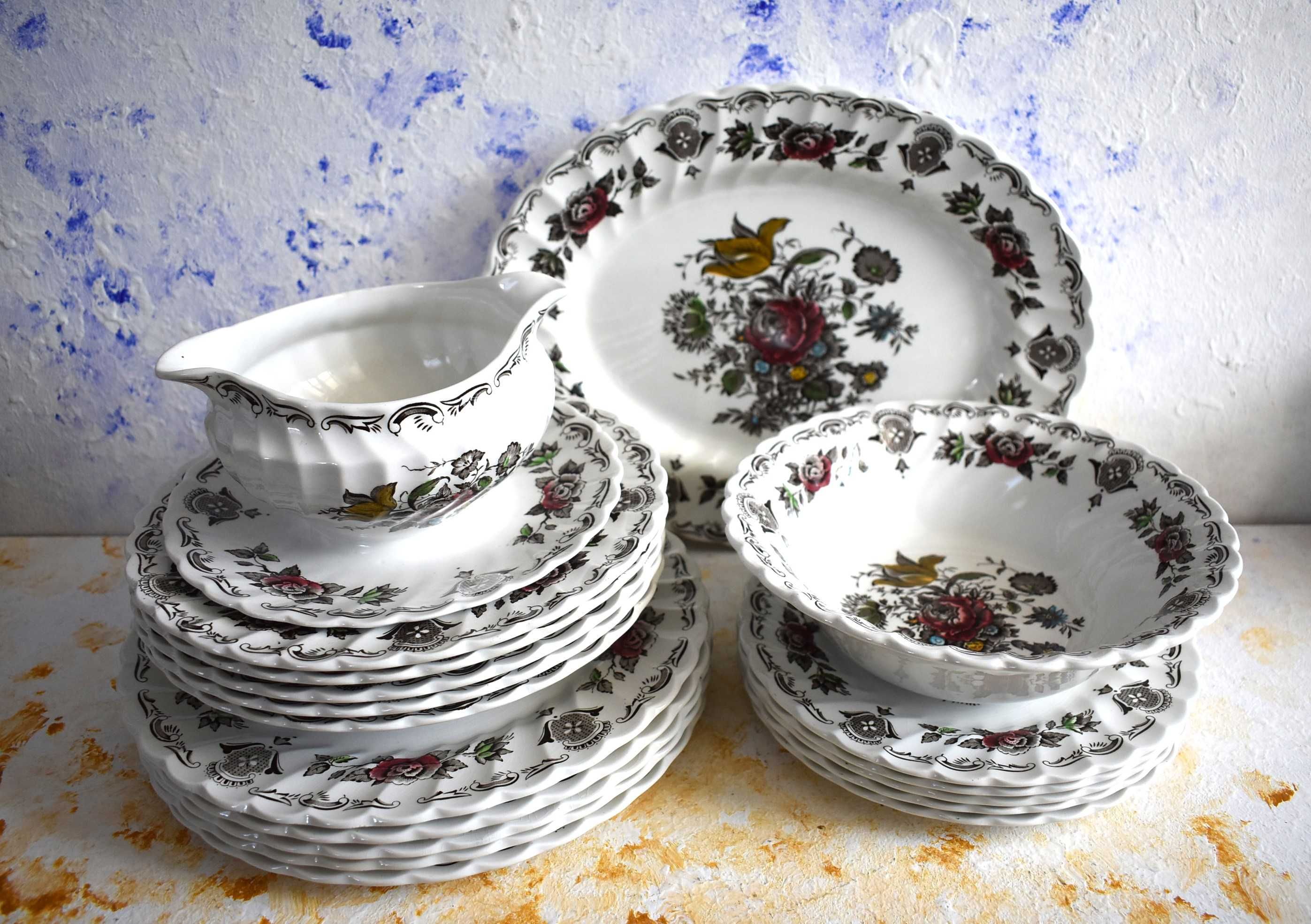 Serwis obiadowy Myotts Bouquet porcelana angielska