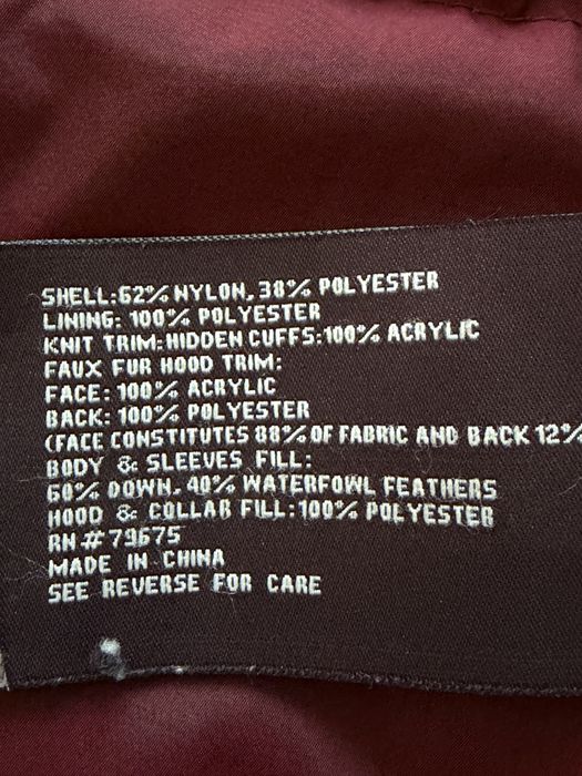 Kurtka puchowa zimowa bordowa burgundowa z kapturem płaszcz zimowy