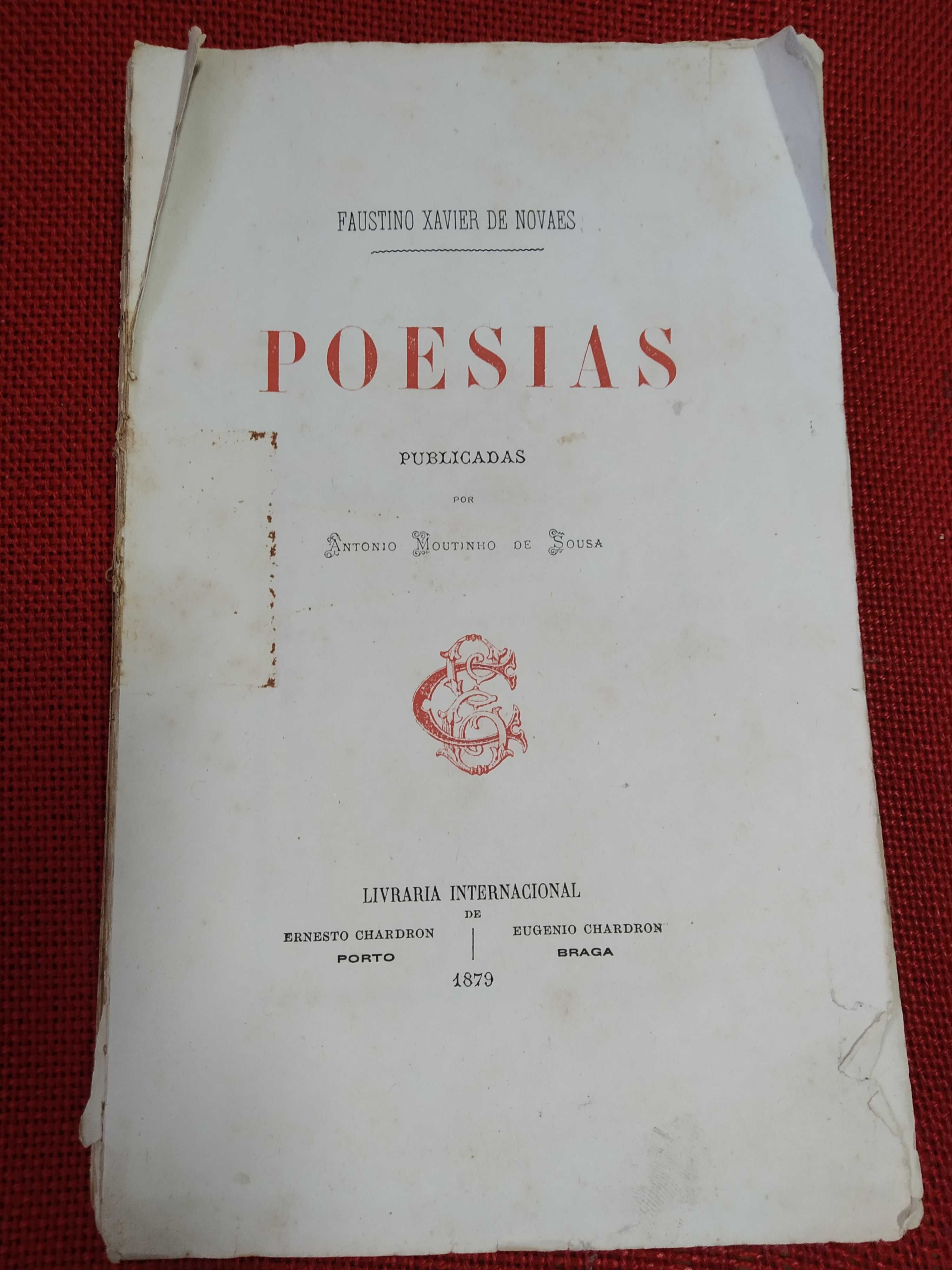 Livro de poesia de 1879 livro vintage livro antiguidade