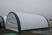 Hala łukowa 6,1x12,8m PVC 750g/m2 Prosty montaż, całoroczna ochrona