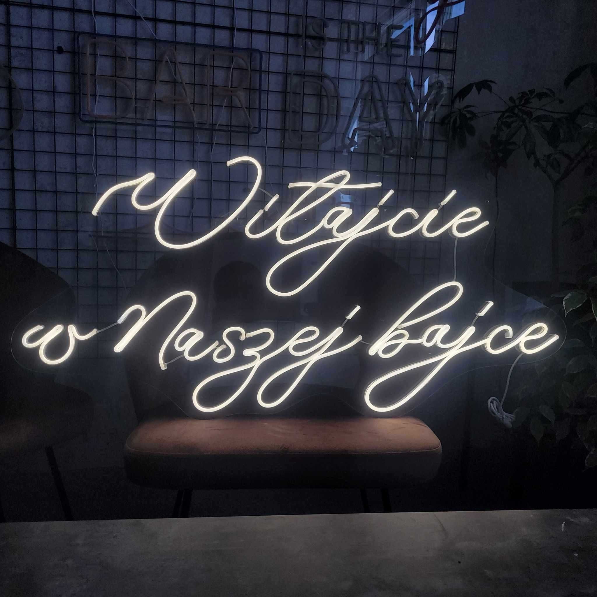 Witajcie w Naszej bajce napis led ledon neon ślub wesele