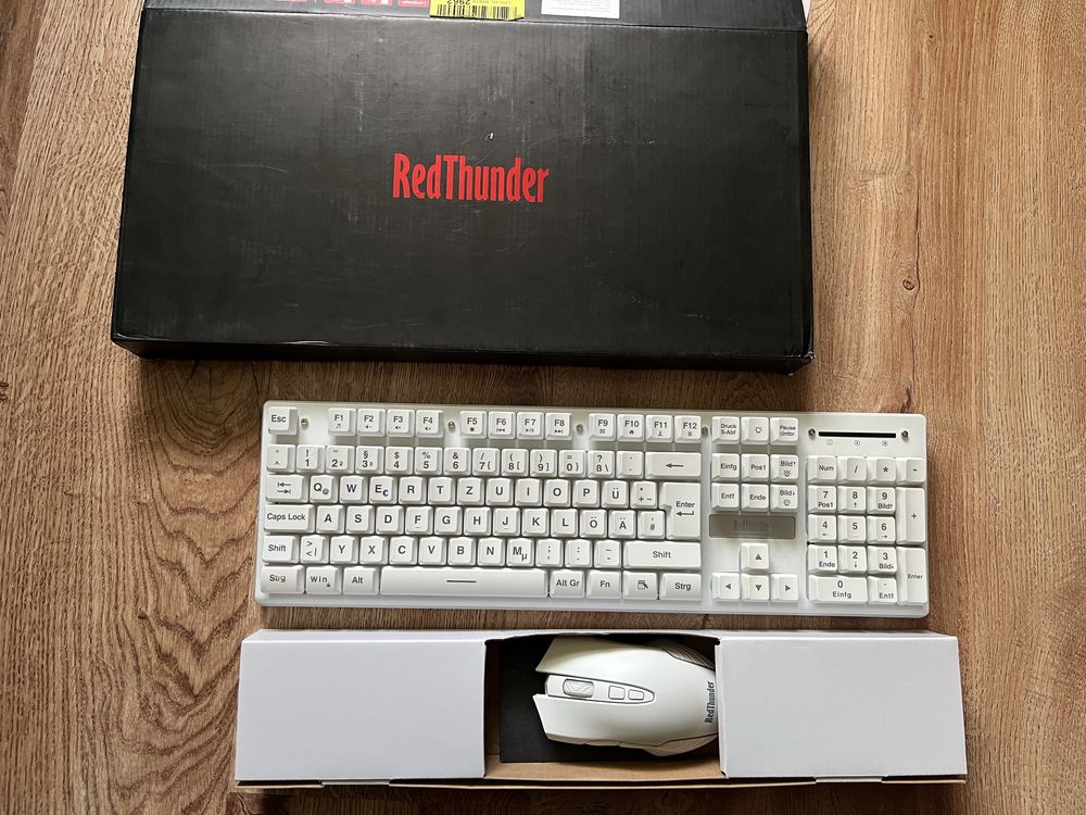 RedThunder klawiatura bezprzewodowa  i mysz do gier układ QWERTZ