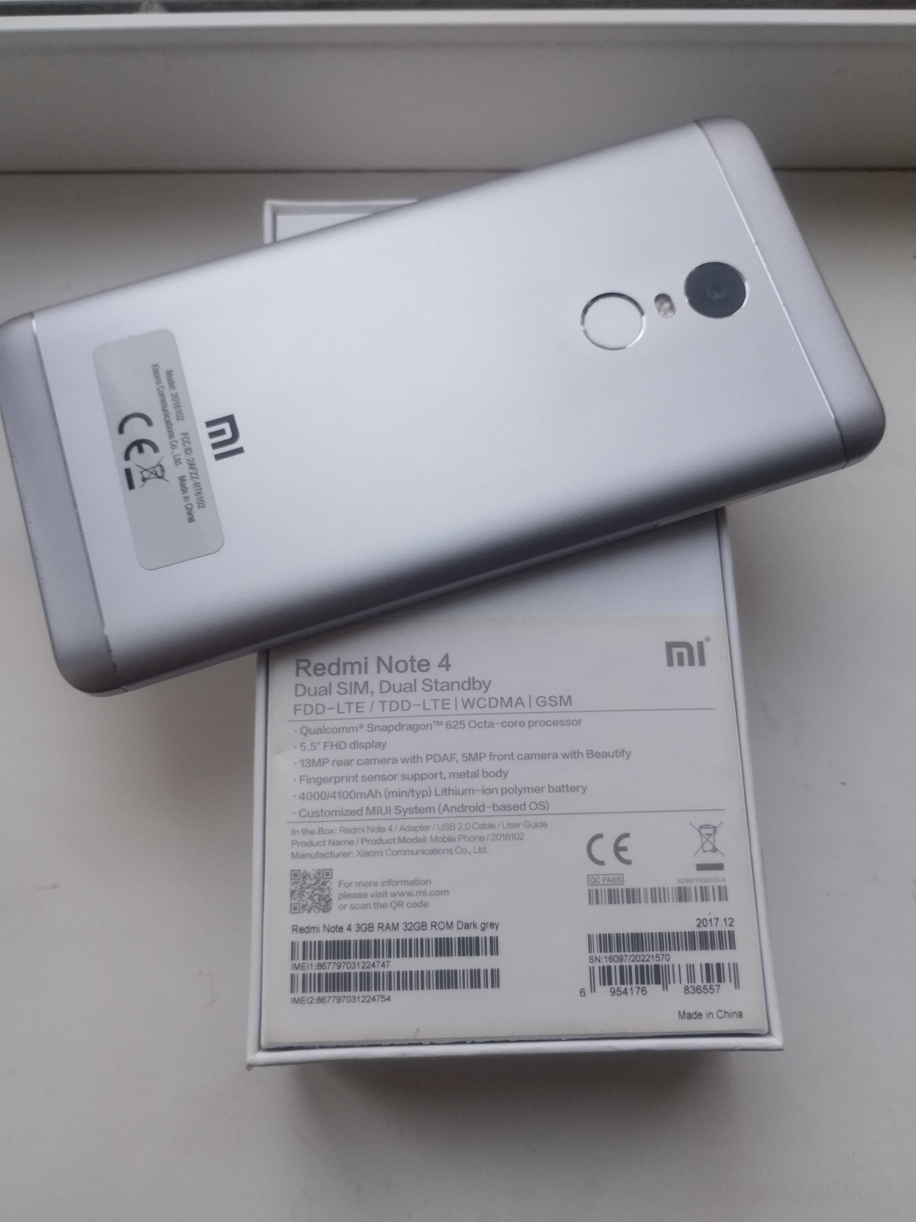 Xiaomi redmi Not 4 3/32 Gb 2сім Стан нового тел! Працює все 10 / 10 !