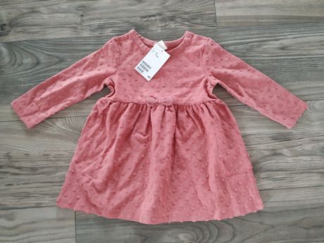 Nowa sukienka hm 80 różowa łososiowa